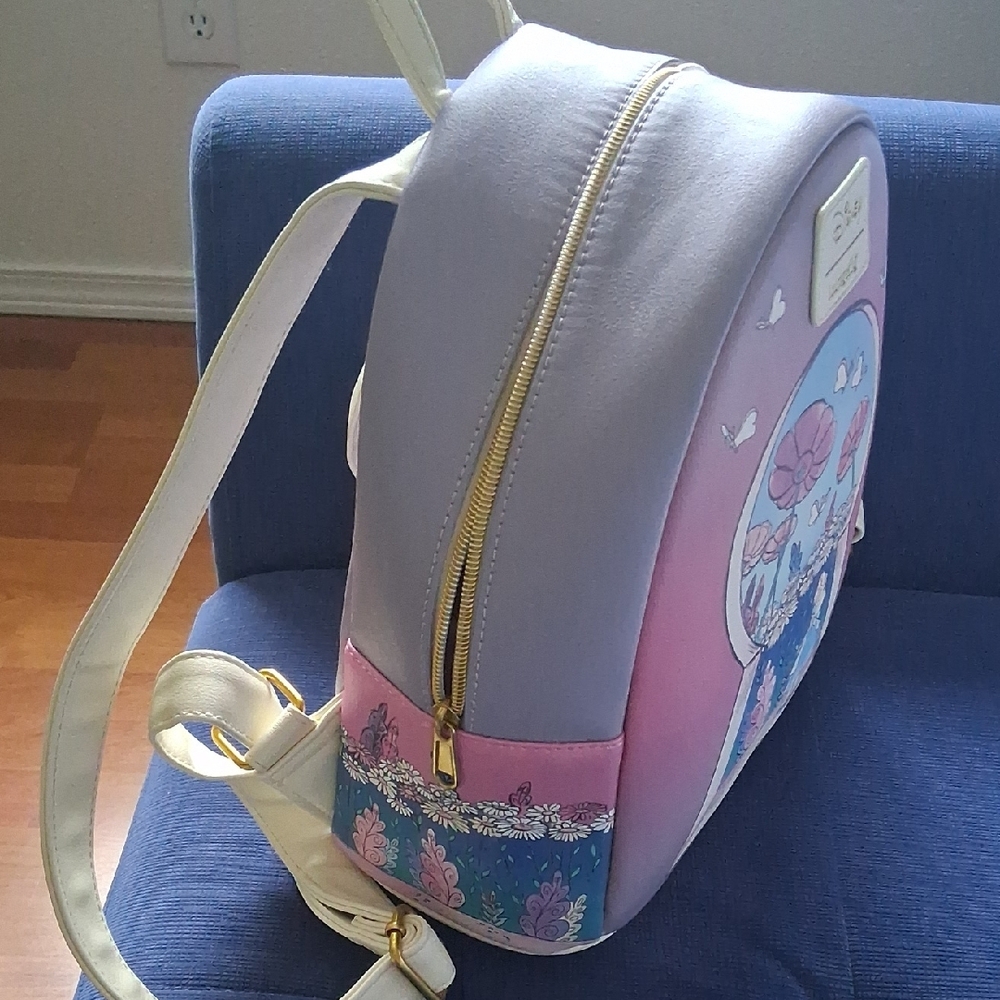 Loungefly Pink and Purple Keyhole Alice in Wonderland Backpack Disney - Picture 2 of 7